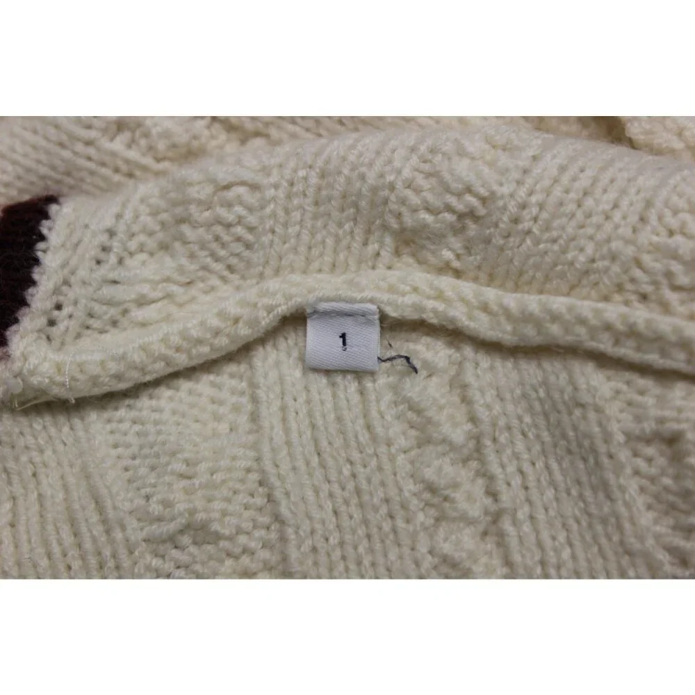 Claudie‎ Pierlot women's cable knit v-neck cricketer preppy pullover sweater 1